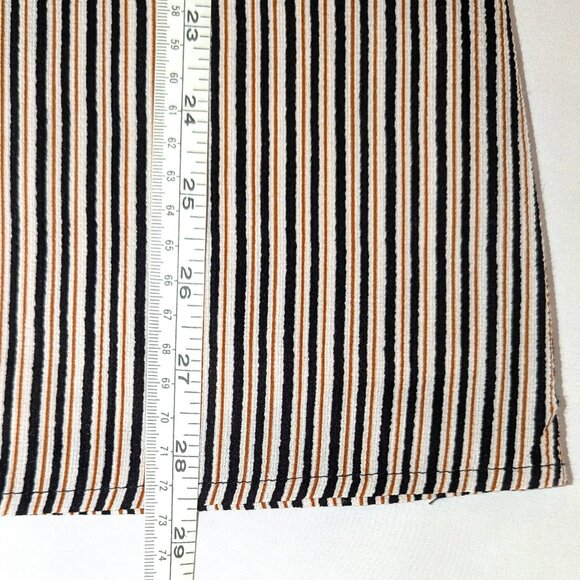 Bobeau | Boho Off The Shoulder Striped Ruffle Sleeve Dress Navy Rust | Size XS - Picture 12 of 12